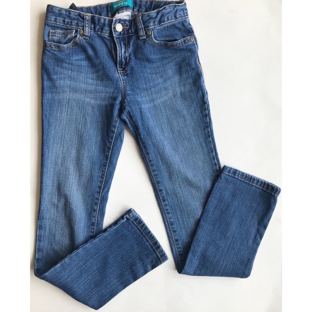 Old Navy Adjustable Waist Stretch Skinny Jeans Pants Medium Wash Girls Sz 10